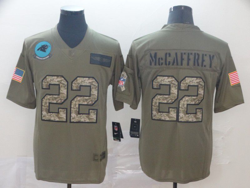 Men Carolina Panthers #22 Mccaffrey Nike 2019 Olive Camo Salute to Service Limited NFL Jerseys->chicago bears->NFL Jersey